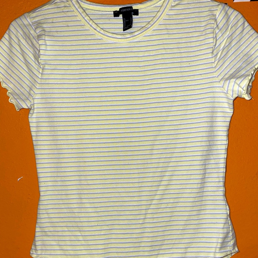 Yellow and grey striped body suit from Forever 21